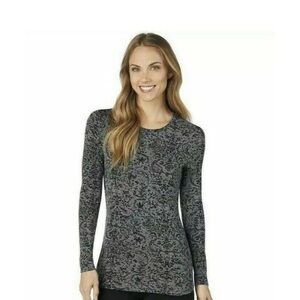 Floral Patterned Gray snatched y2k top